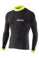 SIX2 Langarm Fahrradtrikot für den Sommer - BIKE4 STRIPES - Schwarz/Gelb