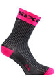 SIX2 Klassische Fahrradsocken - SHORT S - Schwarz/Rosa