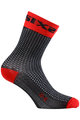 SIX2 Klassische Fahrradsocken - SHORT S - Schwarz/Rot