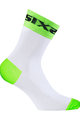 SIX2 Klassische Fahrradsocken - WHITE SHORT - Weiß/Grün