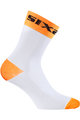SIX2 Klassische Fahrradsocken - WHITE SHORT - Weiß/Orange