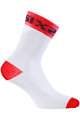 SIX2 Klassische Fahrradsocken - WHITE SHORT - Rot/Weiß