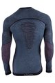 UYN Langarm Fahrrad-Shirt - FUSYON MERINO - Blau/bordeaux/Schwarz