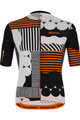 SANTINI Kurzarm Fahrradtrikot - DELTA OPTIC - Weiß/Orange/Schwarz