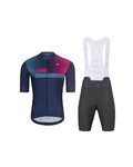 HOLOKOLO Kurzarm Radtrikot und Shorts - SPECTRO - Anthrazit/Blau
