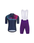 HOLOKOLO Kurzarm Radtrikot und Shorts - SPECTRO - Lila/Blau