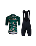 HOLOKOLO Kurzarm Radtrikot und Shorts - CAMOTRAIL - Schwarz/Grün
