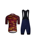 HOLOKOLO Kurzarm Radtrikot und Shorts - CAMOTRAIL - Blau/Schwarz/bordeaux