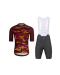 HOLOKOLO Kurzarm Radtrikot und Shorts - CAMOTRAIL - Anthrazit/bordeaux