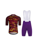 HOLOKOLO Kurzarm Radtrikot und Shorts - CAMOTRAIL - Lila/bordeaux