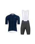 HOLOKOLO Kurzarm Radtrikot und Shorts - AEROLITE - Anthrazit/Blau