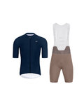 HOLOKOLO Kurzarm Radtrikot und Shorts - AEROLITE - Braun/Blau