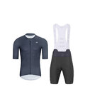 HOLOKOLO Kurzarm Radtrikot und Shorts - ELEVATE - Anthrazit/Lila