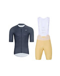 HOLOKOLO Kurzarm Radtrikot und Shorts - ELEVATE - Beige/Lila/Anthrazit