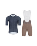 HOLOKOLO Kurzarm Radtrikot und Shorts - ELEVATE - Braun/Lila/Anthrazit