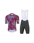 HOLOKOLO Kurzarm Radtrikot und Shorts - RUSTLE - Anthrazit/bordeaux