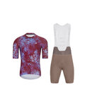 HOLOKOLO Kurzarm Radtrikot und Shorts - RUSTLE - Braun/bordeaux