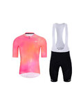 HOLOKOLO Kurzarm Radtrikot und Shorts - COSMA - Schwarz/Orange/Rosa