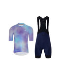 HOLOKOLO Kurzarm Radtrikot und Shorts - COSMA - Blau/Schwarz/Hellblau/Lila