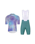 HOLOKOLO Kurzarm Radtrikot und Shorts - COSMA - Blau/Hellblau/Lila