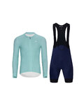 HOLOKOLO Langarm Radtrikot und Hose - ELEVATE - Blau/Schwarz/Hellblau