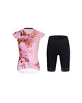 RIVANELLE Kurzarm Radtrikot und Shorts - MISS FLOWERY - Schwarz/Rosa