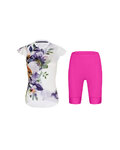 RIVANELLE Kurzarm Radtrikot und Shorts - MISS FLOWERY - Cyclamen/Weiß/mehrfarbig