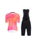 RIVANELLE Kurzarm Radtrikot und Shorts - COSMA - Schwarz/Orange/Rosa