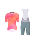 RIVANELLE Kurzarm Radtrikot und Shorts - COSMA - Grün/Orange/Rosa