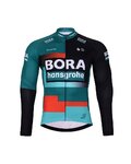 BONAVELO Radtrikot und Hose für den Winter - BORA 2024 WINTER - Rot/Weiß/Schwarz/Grün