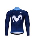 BONAVELO Radtrikot und Hose für den Winter - MOVISTAR 2024 WINTER - Schwarz/Blau