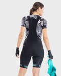ALÉ Kurze Fahrradhose mit Trägern - PRR STRADA LADY - Schwarz/Türkis
