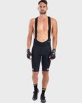 ALÉ Kurze Fahrradhose mit Trägern - R-EV1 AGONISTA PLUS - Schwarz/Weiß