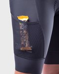 ALÉ Kurze Fahrradhose mit Trägern - OFF-ROAD GRAVEL STONES CARGO - Schwarz