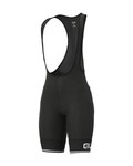 ALÉ Kurze Fahrradhose mit Trägern - SOLID BLEND LADY - Schwarz/Weiß
