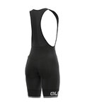ALÉ Kurze Fahrradhose mit Trägern - SOLID BLEND LADY - Schwarz/Weiß
