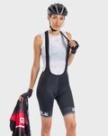ALÉ Kurze Fahrradhose mit Trägern - SOLID BLEND LADY - Schwarz/Weiß