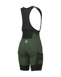 ALÉ Kurze Fahrradhose mit Trägern - OFF-ROAD GRAVEL STONES CARGO LADY - Grün