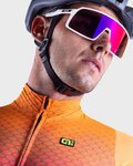 ALÉ Langarm Fahrradtrikot für den Winter - R-EV1 CLIMA PROTECTION 2.0 VELOCITY WIND G+ - Orange/Schwarz