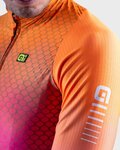 ALÉ Langarm Fahrradtrikot für den Winter - R-EV1 CLIMA PROTECTION 2.0 VELOCITY WIND G+ - Orange/Schwarz