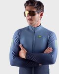 ALÉ Langarm Fahrradtrikot für den Winter - R-EV1 CLIMA PROTECTION 2.0 VELOCITY WIND G+ - Grau/Schwarz