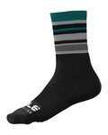 ALÉ Klassische Fahrradsocken - STRIPES - Schwarz/Grün