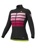 ALÉ Langarm Fahrradtrikot für den Winter - PR-R SOMBRA WOOL THERMO - Schwarz/Rosa