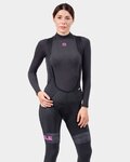 ALÉ Lange Fahrradhose mit Trägern - PR-R MILD - Schwarz/Rosa