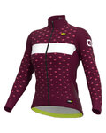 ALÉ Langarm Fahrradtrikot für den Winter - PR-R STARS - bordeaux/Rosa
