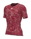 ALÉ Kurzarm Fahrrad-Shirt - INTIMO BREAK - bordeaux