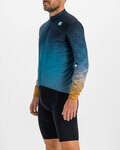 SPORTFUL Langarm Fahrradtrikot für den Winter - ROCKET THERMAL - Blau/Braun