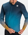 SPORTFUL Langarm Fahrradtrikot für den Winter - ROCKET THERMAL - Blau/Braun