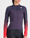 SPORTFUL Langarm Fahrradtrikot für den Winter - BODYFIT PRO THERMAL - Rot/Blau