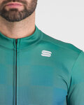 SPORTFUL Langarm Fahrradtrikot für den Winter - ROCKET THERMAL - Grün/Lila